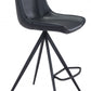 HomeRoots 26" Black Steel Low Back Counter Height Bar Chairs in Set of Two