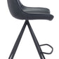 HomeRoots 26" Black Steel Low Back Counter Height Bar Chairs in Set of Two