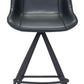 HomeRoots 26" Black Steel Low Back Counter Height Bar Chairs in Set of Two