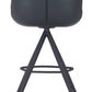 HomeRoots 26" Black Steel Low Back Counter Height Bar Chairs in Set of Two