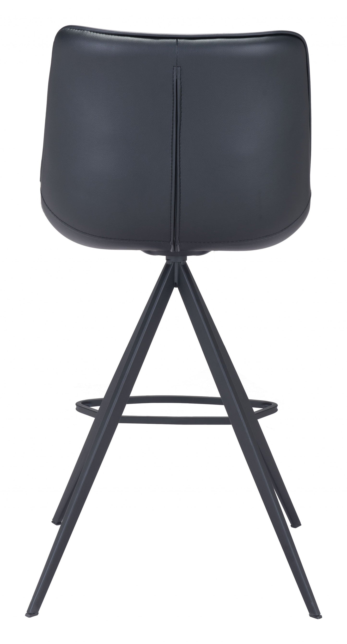 HomeRoots 26" Black Steel Low Back Counter Height Bar Chairs in Set of Two