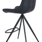 HomeRoots 26" Black Steel Low Back Counter Height Bar Chairs in Set of Two