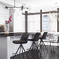 HomeRoots 26" Black Steel Low Back Counter Height Bar Chairs in Set of Two