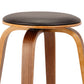 HomeRoots 26" Brown Faux Leather Backless Modern Swivel Bar Stool