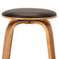 HomeRoots 26" Brown Faux Leather Backless Modern Swivel Bar Stool