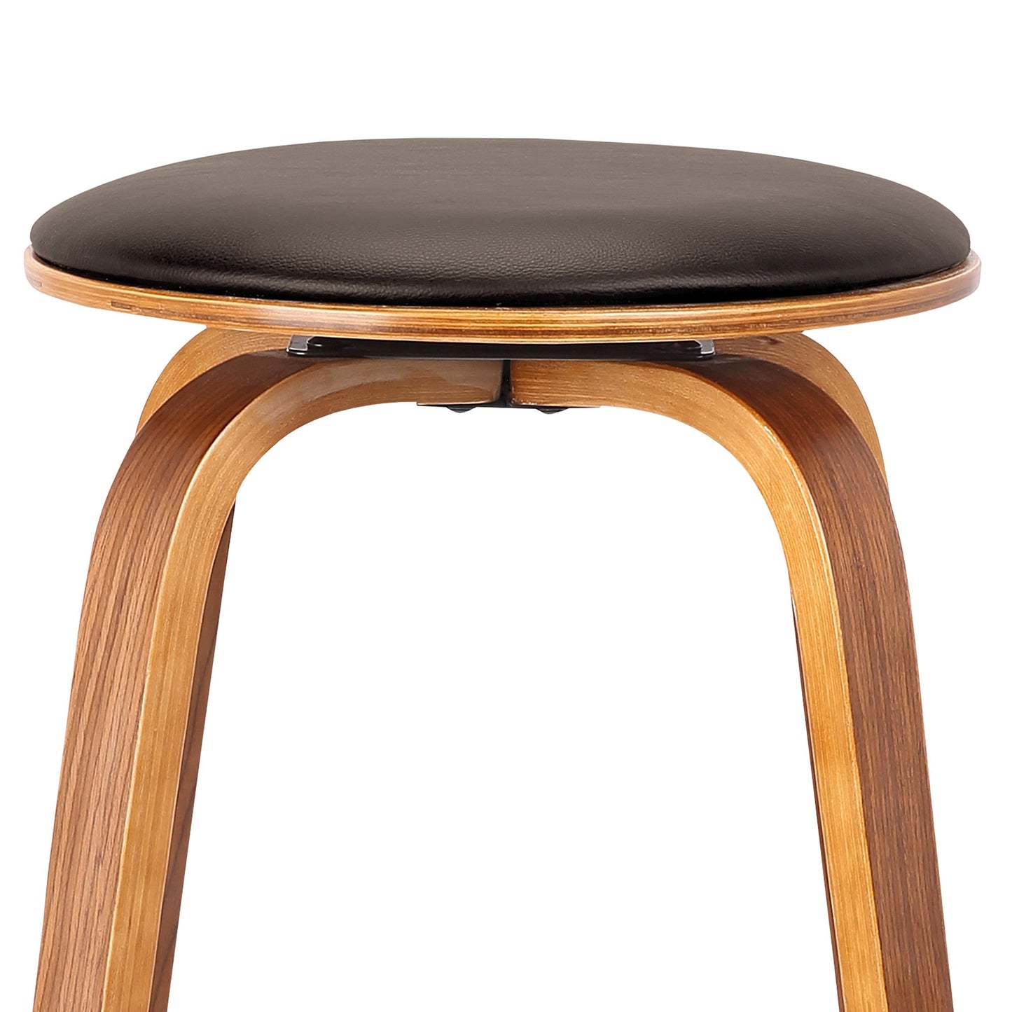 HomeRoots 26" Brown Faux Leather Backless Modern Swivel Bar Stool