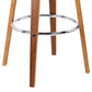 HomeRoots 26" Brown Faux Leather Backless Modern Swivel Bar Stool