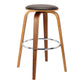 HomeRoots 26" Brown Faux Leather Backless Modern Swivel Bar Stool