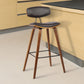 HomeRoots 26" Brown Faux Leather Mid Century Modern Bar Stool