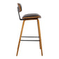 HomeRoots 26" Brown Faux Leather Mid Century Modern Bar Stool