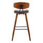 HomeRoots 26" Brown Faux Leather Mid Century Modern Bar Stool