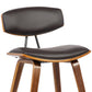 HomeRoots 26" Brown Faux Leather Mid Century Modern Bar Stool
