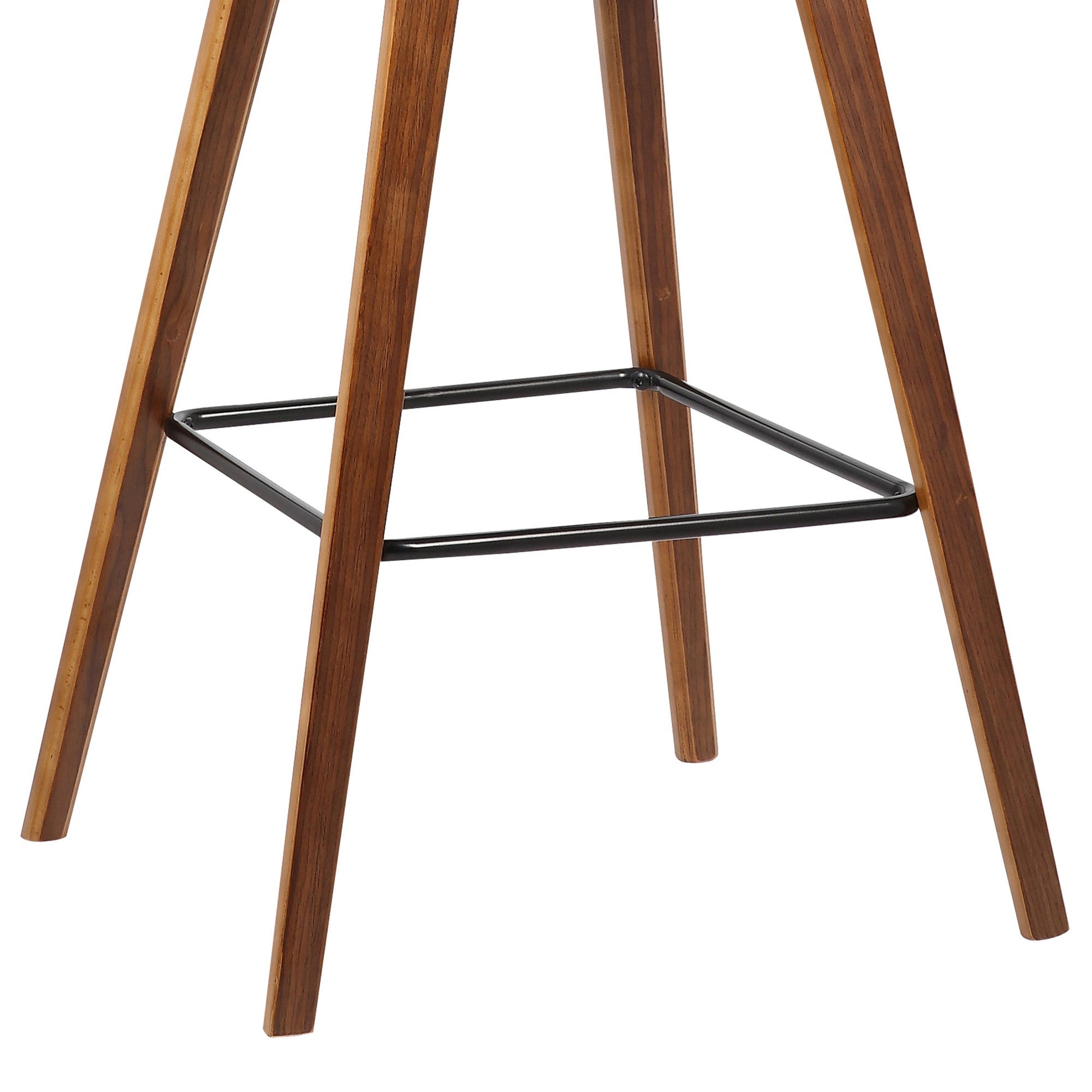 HomeRoots 26" Brown Faux Leather Mid Century Modern Bar Stool