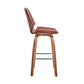 HomeRoots 26" Brown Faux Leather Swivel Seat Wooden Bar Stool