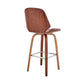 HomeRoots 26" Brown Faux Leather Swivel Seat Wooden Bar Stool