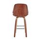 HomeRoots 26" Brown Faux Leather Swivel Seat Wooden Bar Stool