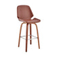 HomeRoots 26" Brown Faux Leather Swivel Seat Wooden Bar Stool