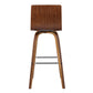 HomeRoots 26" Brown Faux Leather Wooden Swivel Bar Stool