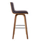 HomeRoots 26" Brown Faux Leather Wooden Swivel Bar Stool