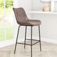 HomeRoots 26" Brown Low Back Counter Height Bar Chair With Black Steel Base
