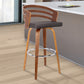 HomeRoots 26" Brown Modern Faux Leather Swivel Bar Stool