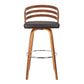 HomeRoots 26" Brown Modern Faux Leather Swivel Bar Stool