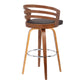 HomeRoots 26" Brown Modern Faux Leather Swivel Bar Stool
