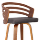 HomeRoots 26" Brown Modern Faux Leather Swivel Bar Stool