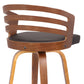 HomeRoots 26" Brown Modern Faux Leather Swivel Bar Stool