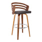HomeRoots 26" Brown Modern Faux Leather Swivel Bar Stool