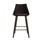 HomeRoots 26" Brown Tufted Velvet Upholstered Bar Stool