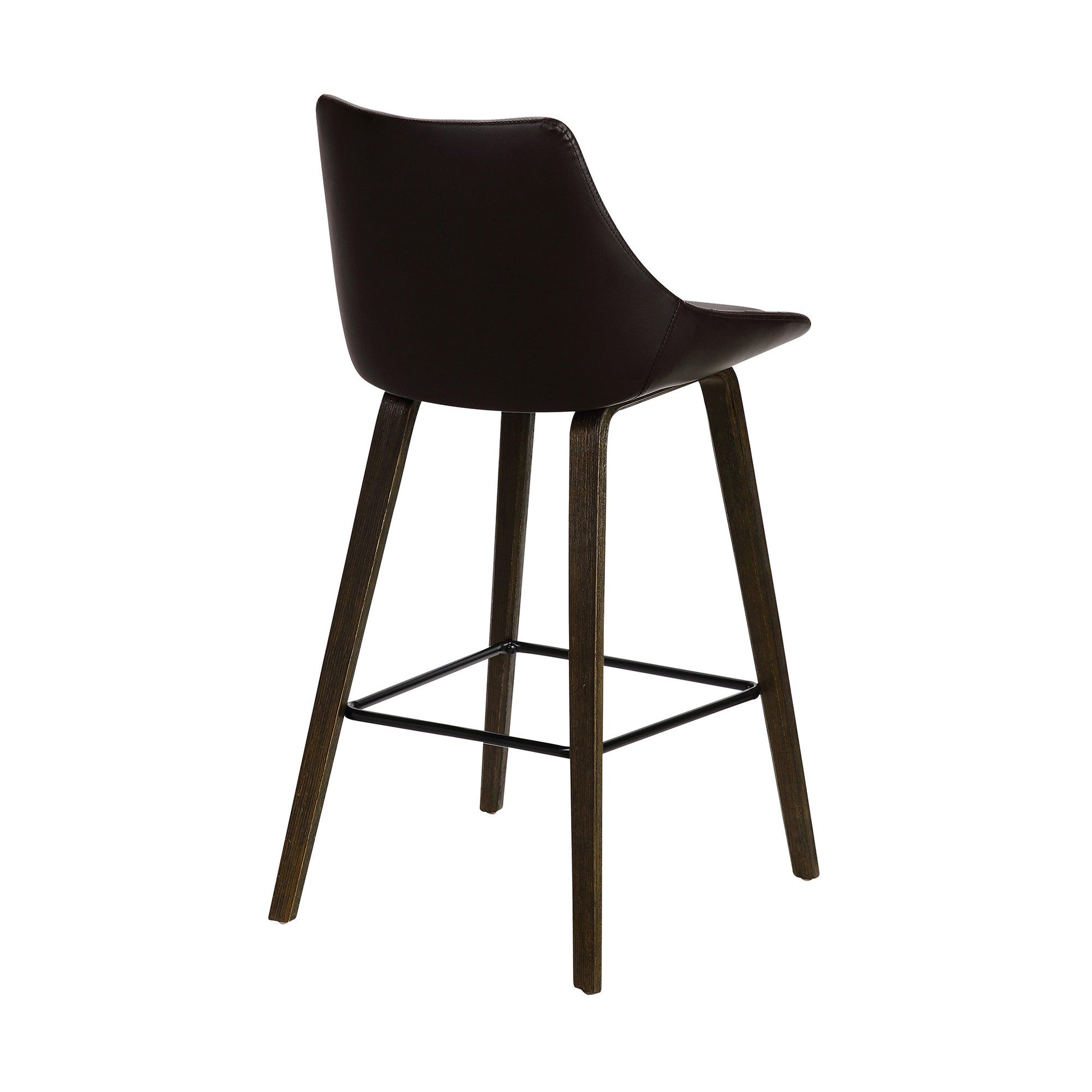 HomeRoots 26" Brown Tufted Velvet Upholstered Bar Stool