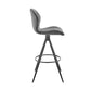 HomeRoots 26" Charcoal Gray and Black Microfiber Squared Channel Bar Stool
