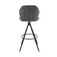 HomeRoots 26" Charcoal Gray and Black Microfiber Squared Channel Bar Stool