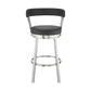 HomeRoots 26" Chic Black Faux Leather with Stainless Steel Finish Swivel Bar Stool