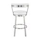 HomeRoots 26" Chic White Faux Leather with Stainless Steel Finish Swivel Bar Stool