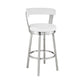HomeRoots 26" Chic White Faux Leather with Stainless Steel Finish Swivel Bar Stool