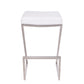 HomeRoots 26" Contempo White Faux Leather and Stainless Backless Bar Stool