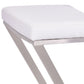 HomeRoots 26" Contempo White Faux Leather and Stainless Backless Bar Stool