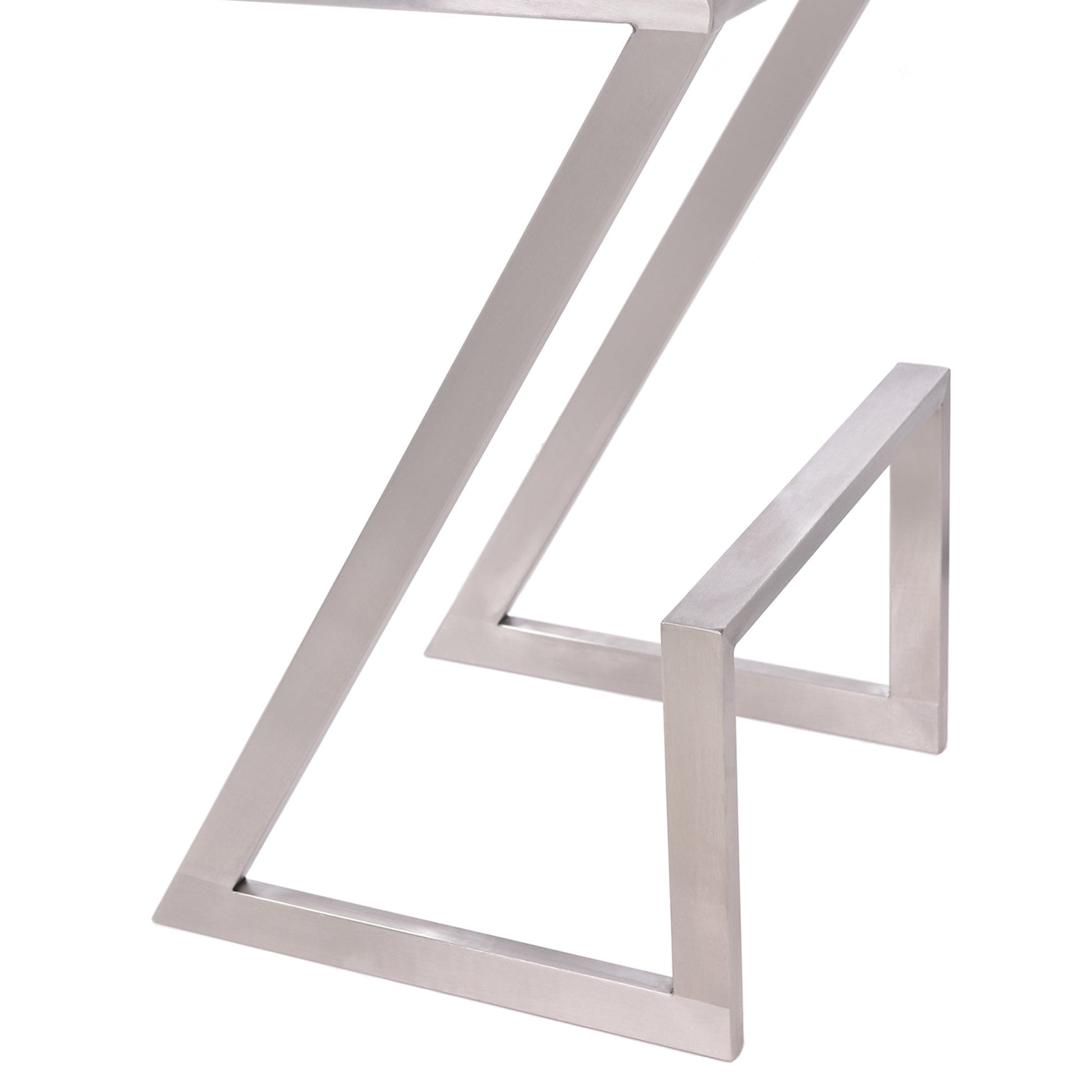 HomeRoots 26" Contempo White Faux Leather and Stainless Backless Bar Stool