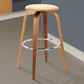 HomeRoots 26" Cream Faux Leather Backless Modern Swivel Bar Stool