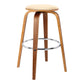 HomeRoots 26" Cream Faux Leather Backless Modern Swivel Bar Stool