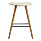 HomeRoots 26" Cream Faux Leather Backless Wooden Bar Stool