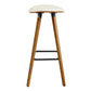 HomeRoots 26" Cream Faux Leather Backless Wooden Bar Stool