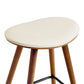 HomeRoots 26" Cream Faux Leather Backless Wooden Bar Stool