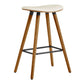 HomeRoots 26" Cream Faux Leather Backless Wooden Bar Stool
