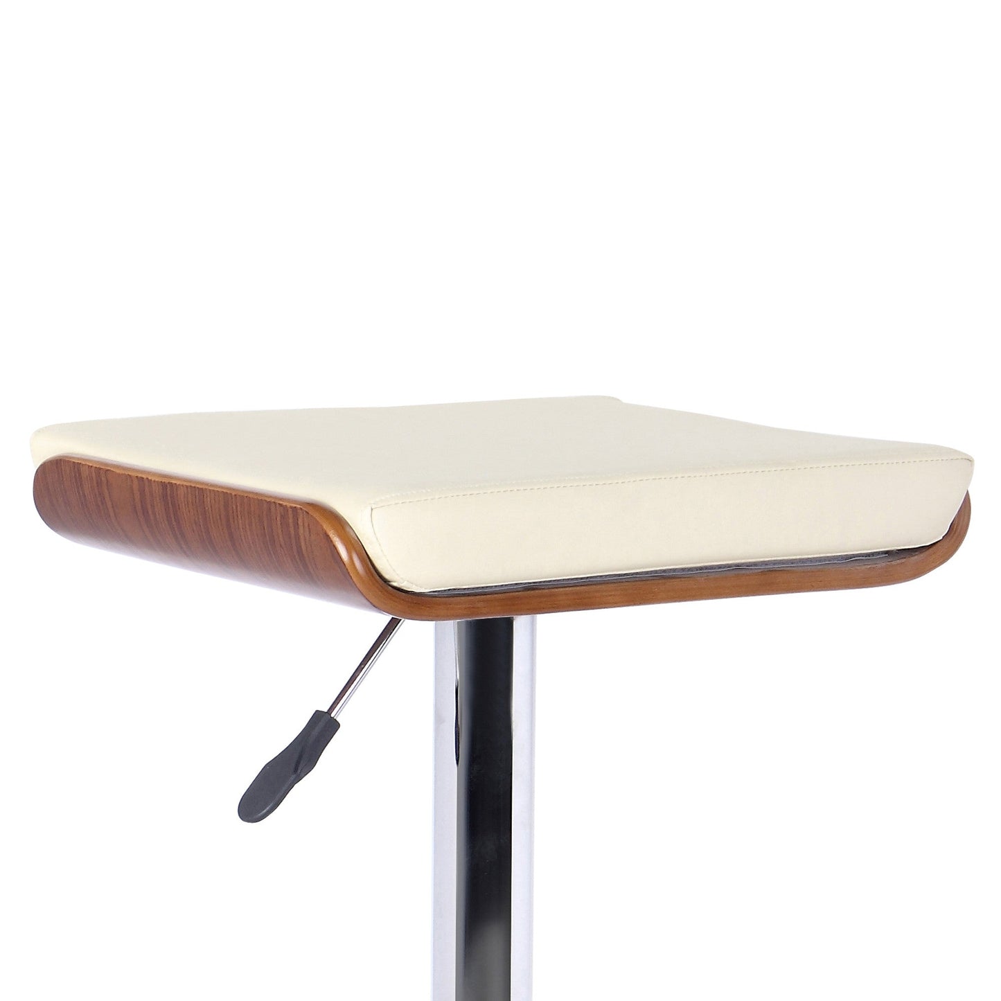 HomeRoots 26" Cream Faux Leather Chrome Finished Bar Stool
