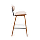 HomeRoots 26" Cream Faux Leather Mid Century Modern Bar Stool