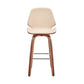 HomeRoots 26" Cream Faux Leather Swivel Seat Wooden Bar Stool