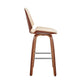 HomeRoots 26" Cream Faux Leather Swivel Seat Wooden Bar Stool